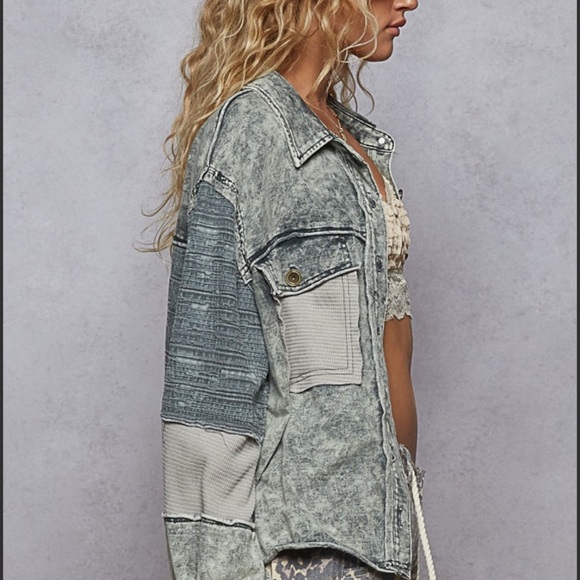 POL NWT Long Sleeve French Terry Contrast Jacket Size Large - Picture 3 of 4